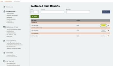 How to check the Controlled Hunt Draw Report.